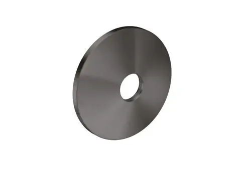 Runde, flache Platte aus metallischem Material mit mittigem Loch, in matter Ausführung. Produkt von AXOR, geeignet für verschiedene Anwendungen in der Sanitärtechnik.